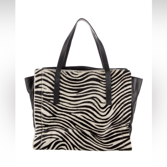 Zebra Print Pony Hair Tote - Picture 5 of 7